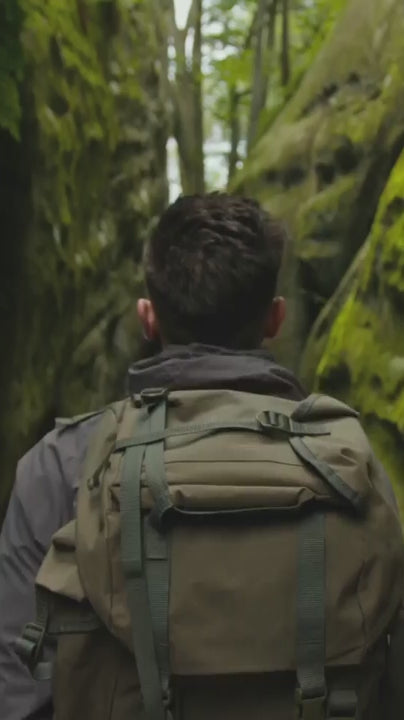 Modular Trexa backpack in nature, sustainable travel gear for work and travel
